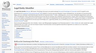 
                            11. Legal Entity Identifier – Wikipedia