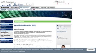 
                            7. Legal Entity Identifier - WM Datenservice