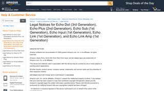 
                            8. Legal Notices for Echo Dot (3rd Generation), Echo Plus ... - Amazon.com