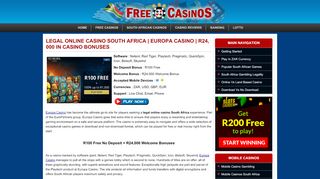 
                            13. Legal Online Casino South Africa | Europa Casino | R24, 000 in ...