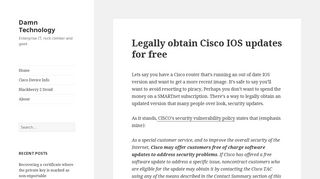 
                            10. Legally obtain Cisco IOS updates for free – Damn Technology