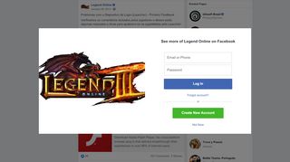 
                            5. Legend Online - Problemas com o Dispositivo de Login... | Facebook
