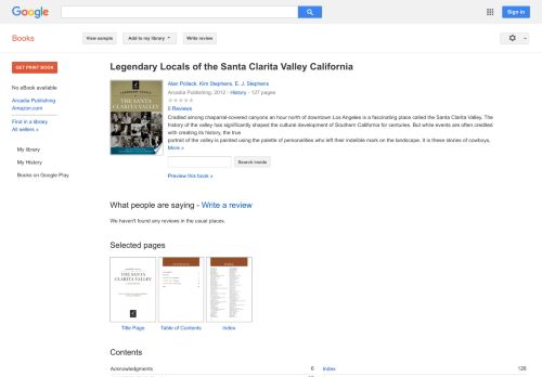
                            10. Legendary Locals of the Santa Clarita Valley California