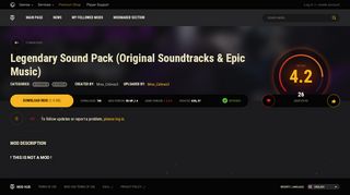 
                            9. Legendary Sound Pack (Original Soundtracks & Epic Music) - WG Mods