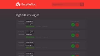 
                            5. legendas.tv passwords - BugMeNot