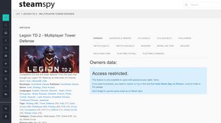 
                            2. Legion TD 2 - SteamSpy - All the data and stats about Steam games