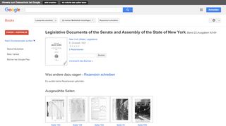 
                            10. Legislative Documents of the Senate and Assembly of the State of New ...