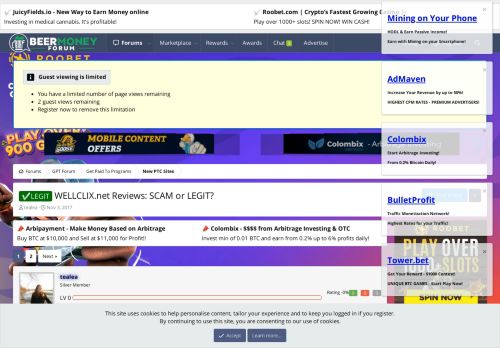 
                            12. LEGIT - WELLCLIX.net Reviews: SCAM or LEGIT? | BeerMoneyForum.com ...