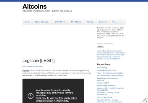 
                            4. Legitcoin [LEGIT] | Altcoins