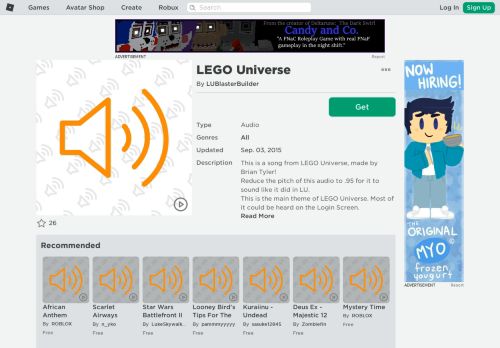 
                            10. LEGO Universe - Roblox