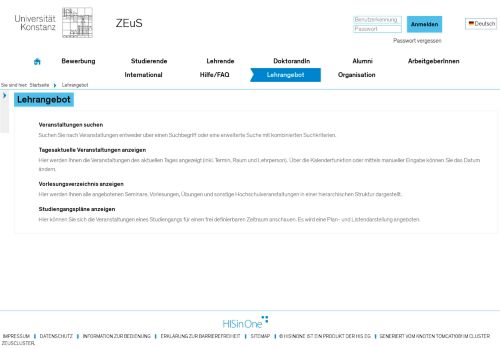 
                            3. Lehrangebot - ZEUS - Studierendenportal der Universität Konstanz ...