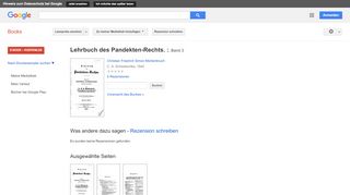 
                            12. Lehrbuch des Pandekten-Rechts. : - Google Books-Ergebnisseite