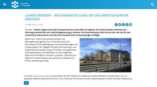 
                            9. Lehrer werden – Infoveranstaltung bei der Arbeitsagentur Dresden ...