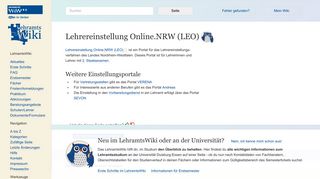 
                            10. Lehrereinstellung Online.NRW (LEO) – LehramtsWiki