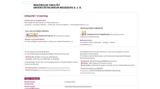 
                            5. Lehrportal / e-Learning - Universitätsklinikum Magdeburg - OvGU