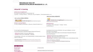 
                            3. Lehrportal / e-Learning - Universitätsklinikum Magdeburg - OvGU