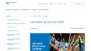 
                            3. Lehrstellen ab Sommer 2019 - Stadt Zürich