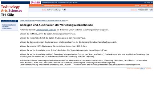 
                            2. Lehrveranstaltungen - UnivIS - TH Köln