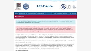 
                            2. LEI France : Présentation - Insee