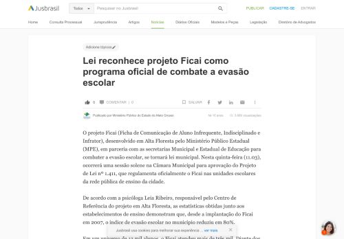 
                            12. Lei reconhece projeto Ficai como programa oficial de combate a ...