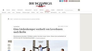 
                            7. Leichtathletik: Gina Lückenkemper wechselt von Leverkusen nach ...