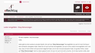 
                            6. Leider reingefallen - Ebay Kleinanzeigen - eRecht24 Forum