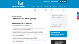 
                            6. Leihfristen und Verlängerung | Bücherhallen Hamburg