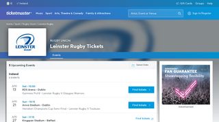 
                            1. Leinster Rugby Tickets | Rugby Union Tickets | Ticketmaster IE