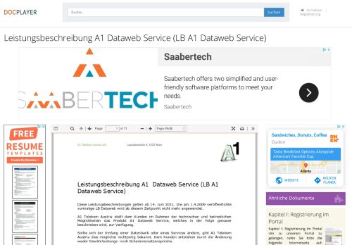 
                            11. Leistungsbeschreibung A1 Dataweb Service (LB A1 ... - DocPlayer.org