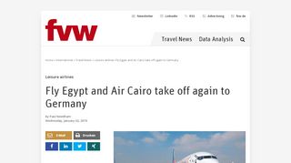 
                            13. Leisure airlines: Fly Egypt and Air Cairo take off again to ...