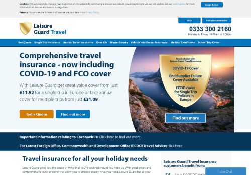 
                            2. Leisure Guard: Travel Insurance at great value prices