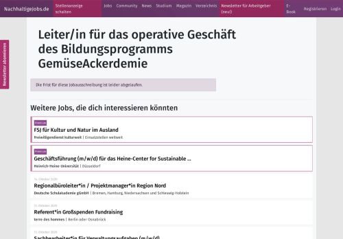 
                            10. Leiter/in für das operative Geschäft des Bildungsprogramms ...