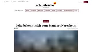 
                            10. Leitz bekennt sich zum Standort Neresheim - Schwäbische Zeitung