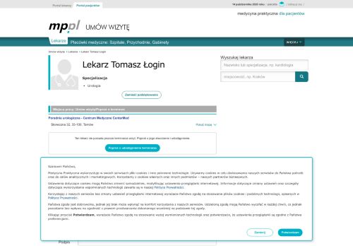 
                            7. Lekarz Tomasz Łogin - urolog - Mój profil - Umów wizytę