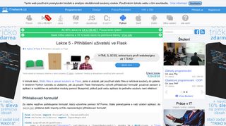 
                            2. Lekce 5 - Přihlášení uživatelů ve Flask - ITnetwork.cz
