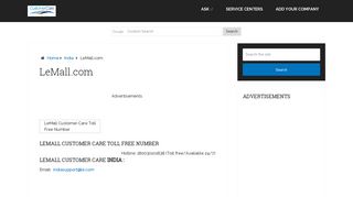
                            5. LeMall.com Customer Care Toll Free Number : LeMall India