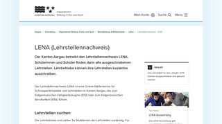 
                            2. LENA (Lehrstellennachweis) - Kanton Aargau