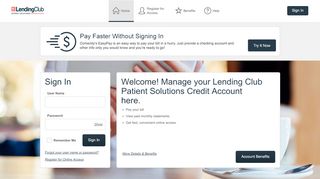 
                            12. Lending Club Patient Solutions Credit - Manage your account