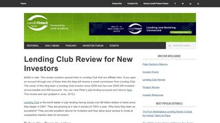 
                            8. Lending Club Review for New Investors - Lend Academy