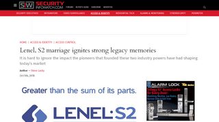 
                            12. Lenel, S2 marriage ignites strong legacy memories - Security Info Watch