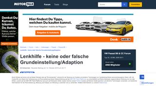 
                            1. Lenkhilfe - keine oder falsche Grundeinstellung/Adap... - Motor-Talk