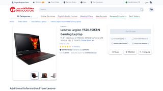 
                            9. Lenovo Legion Y520-15IKBN Gaming Laptop, 2 TB HDD, ...