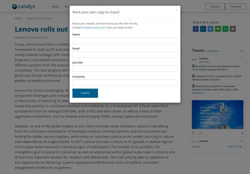 
                            11. Lenovo rolls out its new global partner program - Canalys