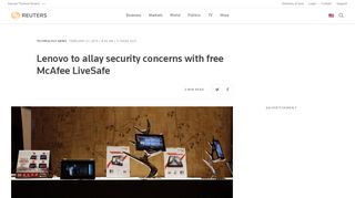 
                            10. Lenovo to allay security concerns with free McAfee LiveSafe | Reuters