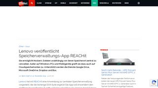 
                            3. Lenovo veröffentlicht Speicherverwaltungs-App REACHit | ZDNet.de