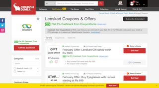 
                            8. Lenskart Coupons & Vouchers: Buy 1 Get 1 Free + Upto 6% CD ...