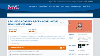 
                            2. Leo Vegas Casino | Bonus di Benvenuto: 70 Free Spins + 1000€ Bonus