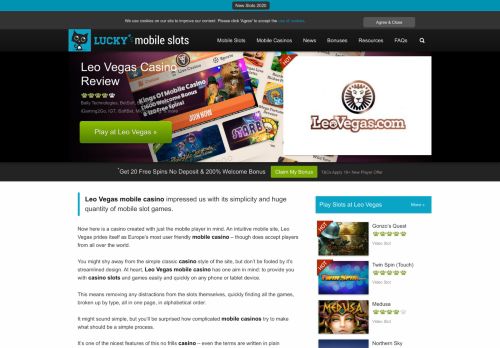 
                            8. Leo Vegas Mobile Casino Review - Lucky Mobile Slots