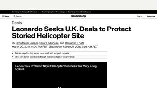 
                            8. Leonardo Seeks U.K. Deals to Protect Storied Helicopter Site ...