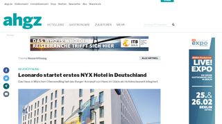 
                            13. Leonardo startet erstes NYX Hotel in Deutschland - Allgemeine Hotel ...